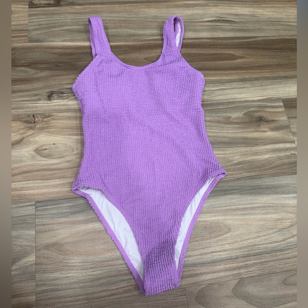 Textured Lavender One-Piece Swimsuit